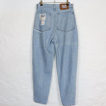 Vintage 80er 90er BLUE LOOK Jeans wasted look Löcher highwaist hellblau 38