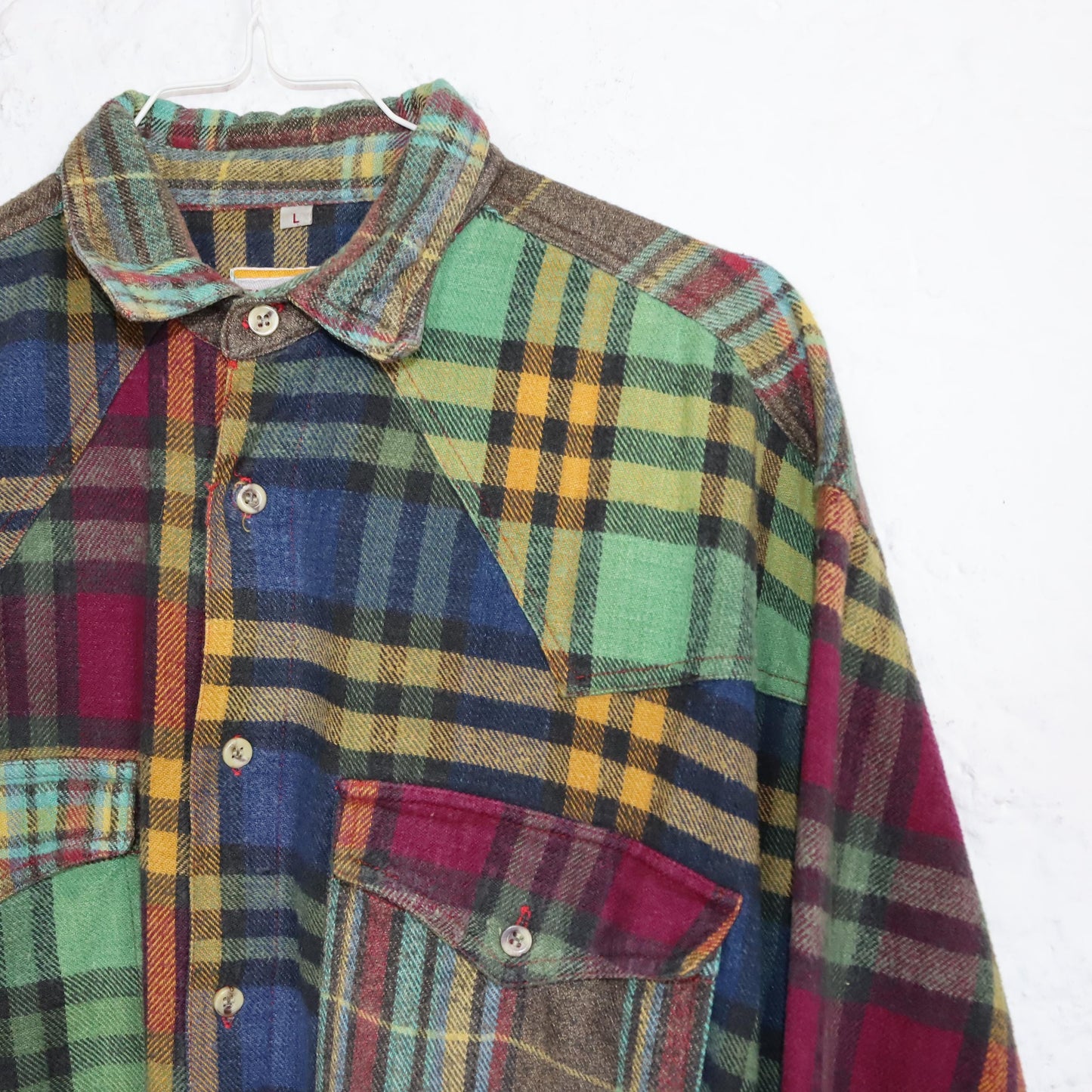 Vintage 80er 90er TAKE IT EASY Flanellhemd Hemd langarm bunt kariert L