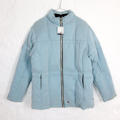 Vintage 80s 90s TWINLIFE puffer jacket winter jacket lined light blue down jacket Deadstock M/L