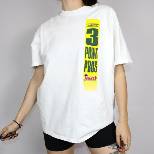 Vintage 80s 90s PORT&amp;COMPANY T-Shirt short sleeve print women's basketball white L