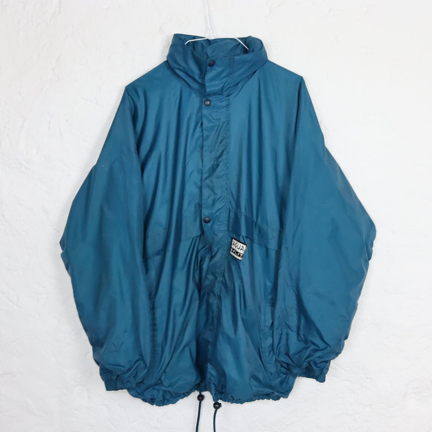 Vintage 80s 90s AQUASPLIT rain jacket jacket thin waterproof blue double layer M