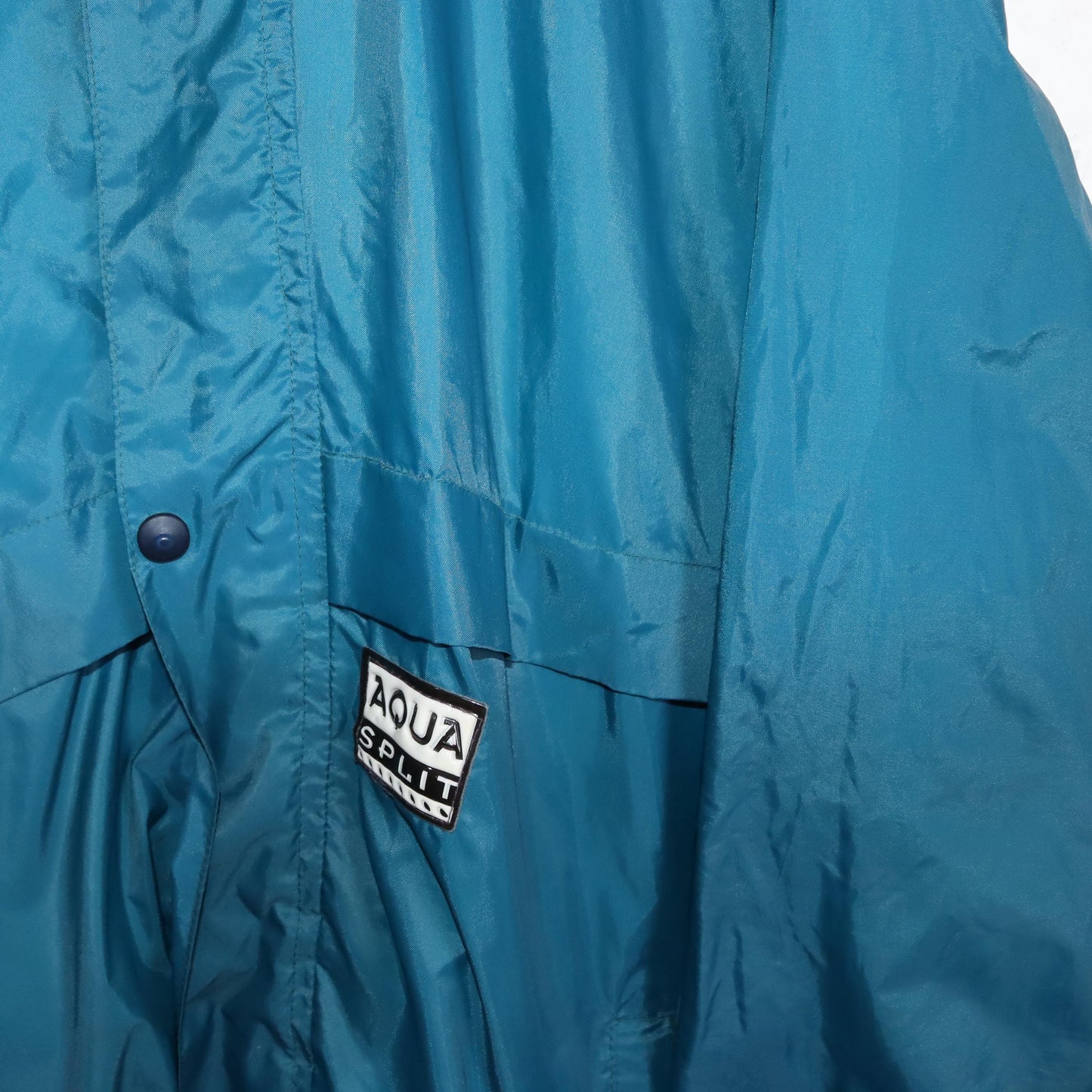 Vintage 80s 90s AQUASPLIT rain jacket jacket thin waterproof blue double layer M