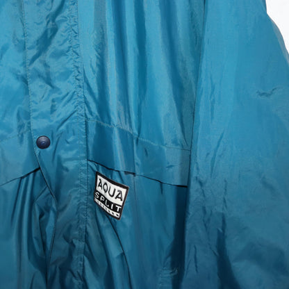 Vintage 80s 90s AQUASPLIT rain jacket jacket thin waterproof blue double layer M
