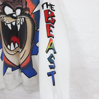 Vintage 80er 90er LOONEY TUNES 1996 Rare Sweatshirt Pullover Print Unleash the Beast Freeze Warner Bros XL
