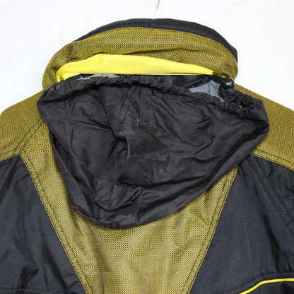 Vintage 80er 90er MC.ROSS Skijacke Winterjacke gefüttert schwarz gelb Stehkragen 48 L