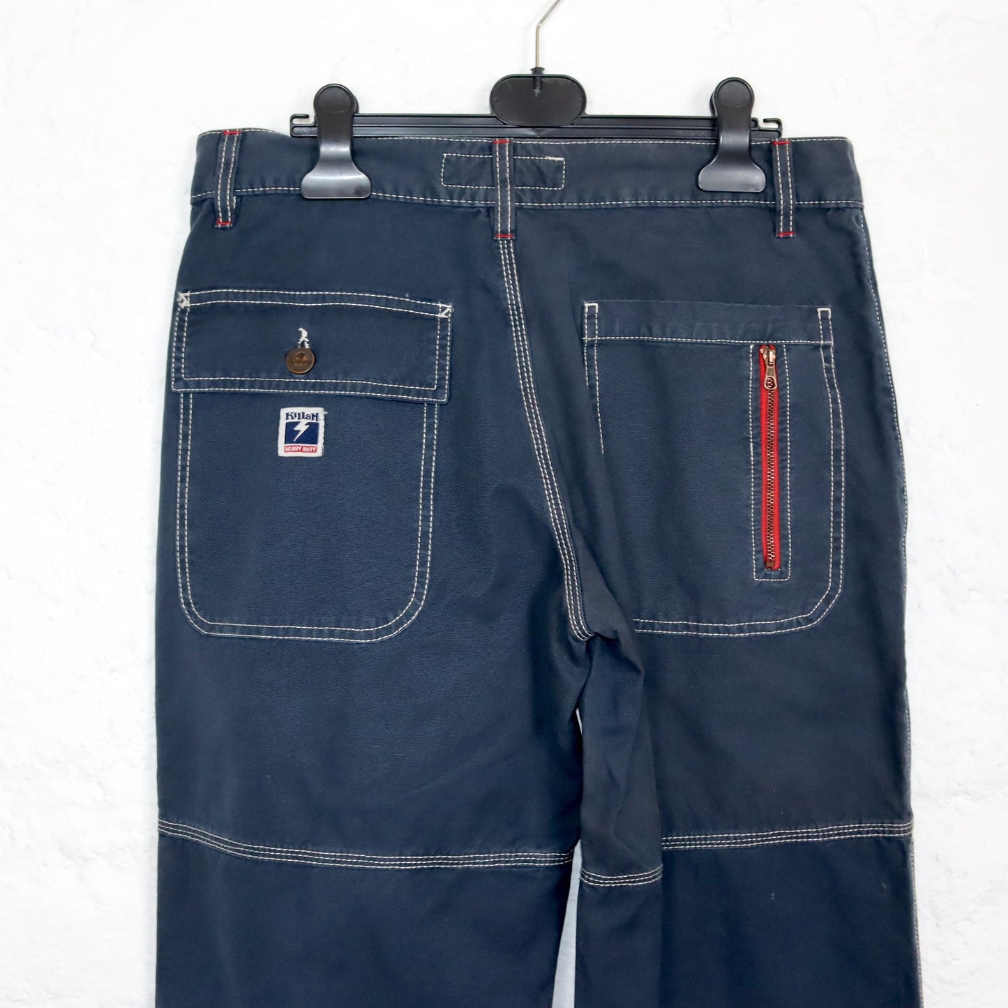 Vintage 80s 90s y2k KILLAH pants baggy hip pants blue Iow waist deadstock W29