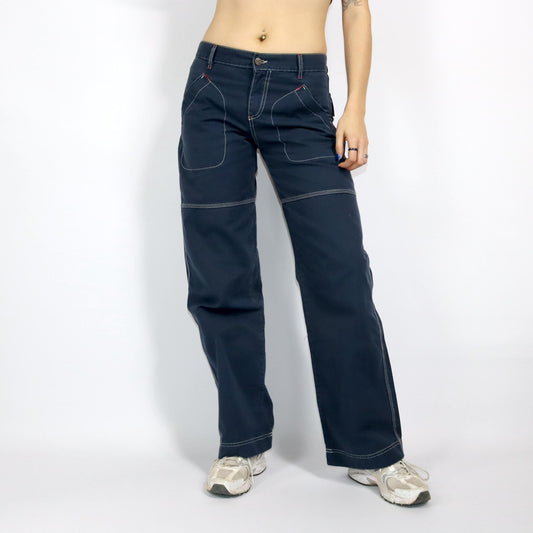 Vintage 80s 90s y2k KILLAH pants baggy hip pants blue Iow waist deadstock W29