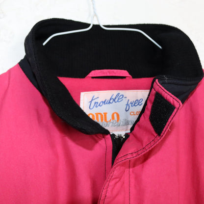 Vintage 80s 90s ODLO jacket thin stand-up collar black pink 38