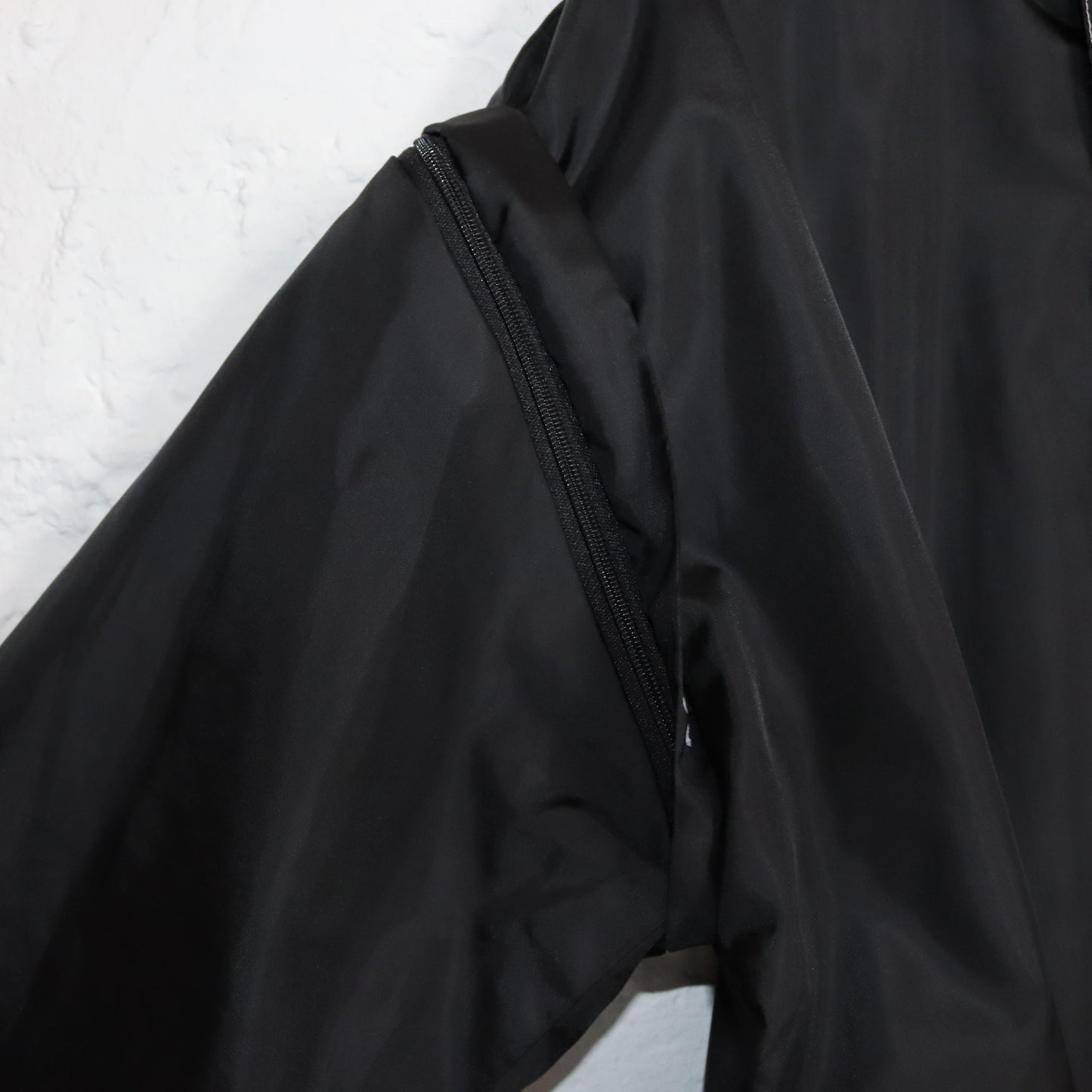 Vintage 80s 90s CHIEMSEE rain jacket vest windbreaker black with hood XXL