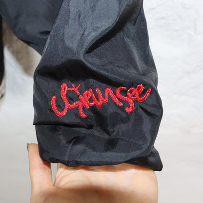 Vintage 80s 90s CHIEMSEE rain jacket vest windbreaker black with hood XXL