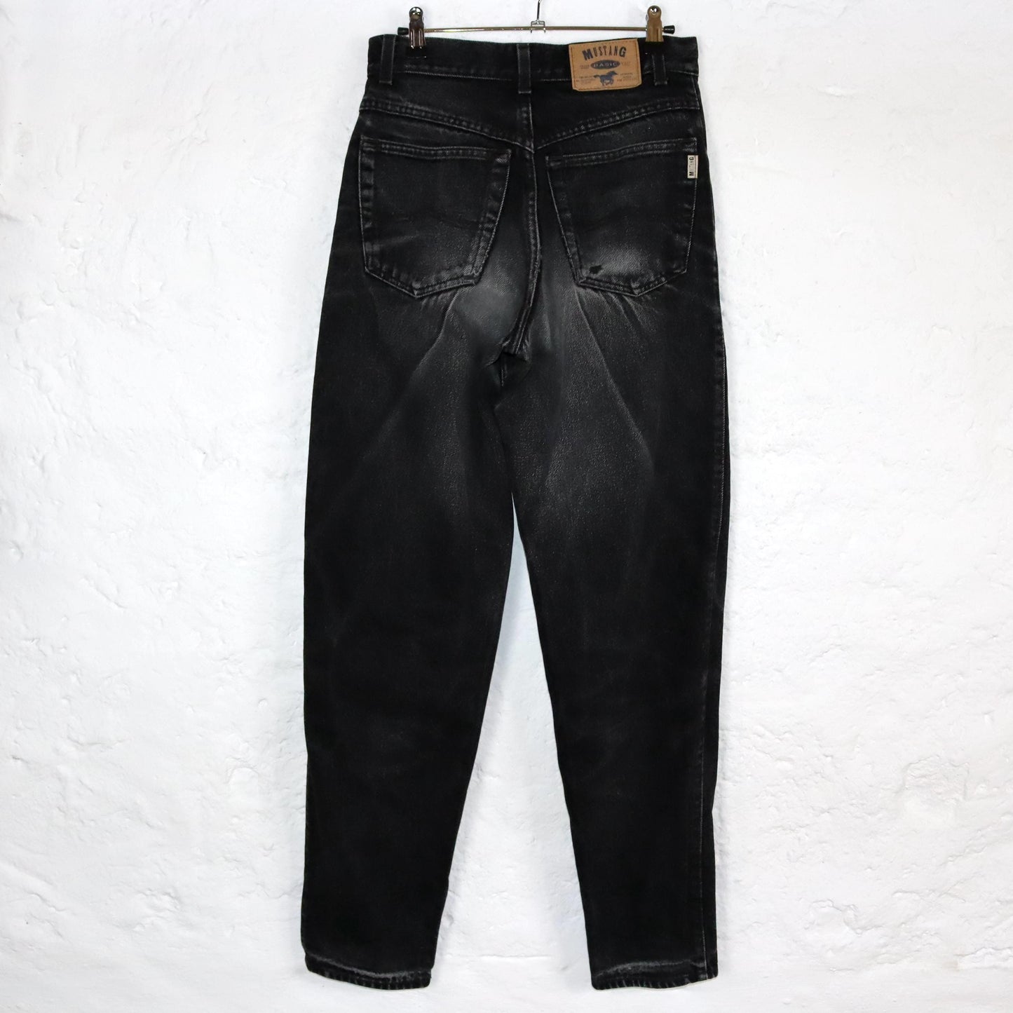 Vintage 80er 90er MUSTANG Jeans gerades Bein grau washed out highwaist W29 L32