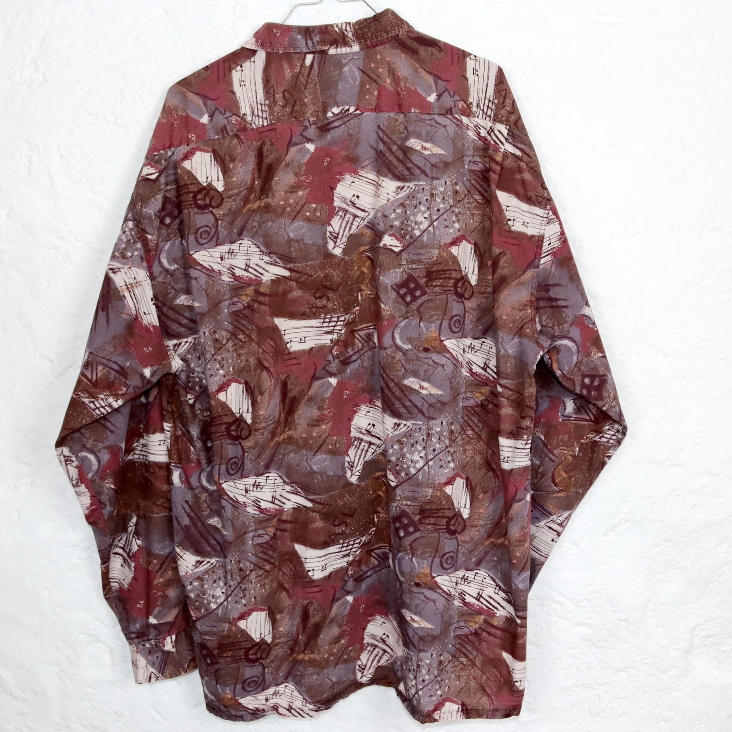 Vintage 80s 90s ANGELO LEGICO shirt long sleeve crazy pattern patterned XL