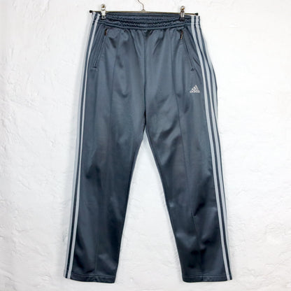 Vintage 80s 90s ADIDAS jogging pants training pants baggy dark grey shiny M D5