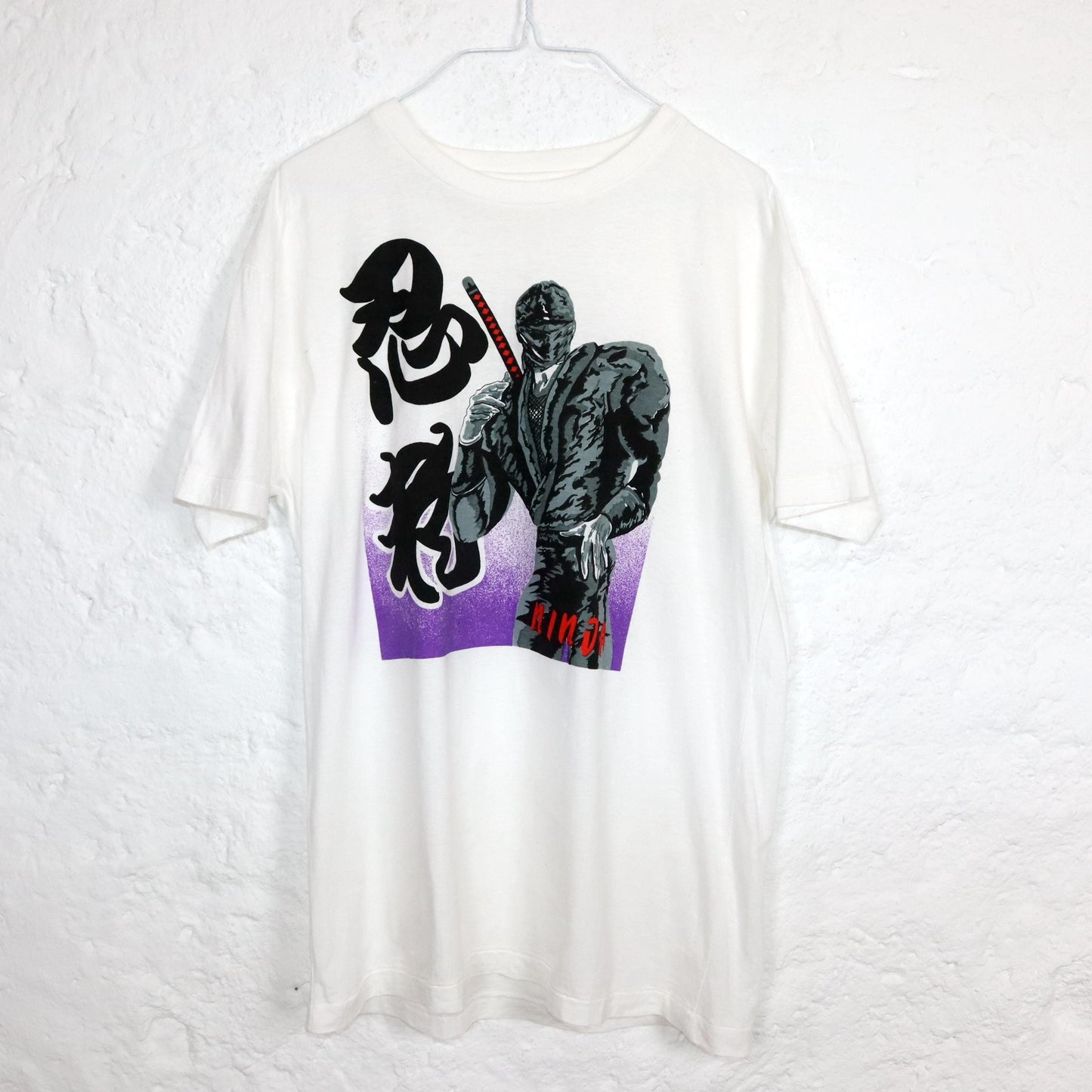 Vintage 80s 90s T-shirt short sleeve print Ninja single stitched L