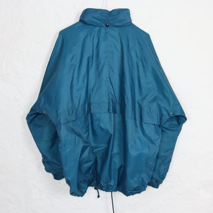 Vintage 80s 90s AQUASPLIT rain jacket jacket thin waterproof blue double layer M