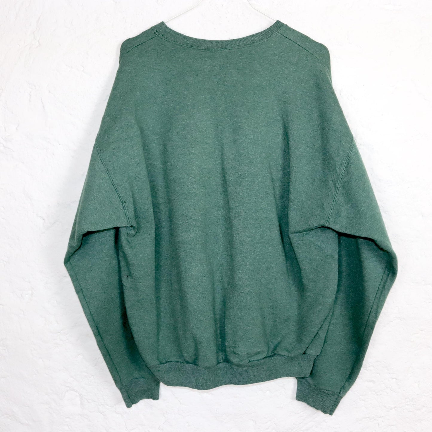 Vintage 80er 90er HANES Sweatshirt Pullover grün meliert Basic L