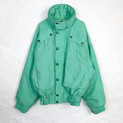 Vintage 80s 90s MDC winter jacket ski jacket lined turquoise stand-up collar 48 M