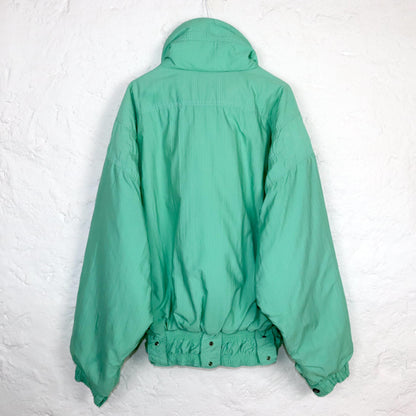 Vintage 80s 90s MDC winter jacket ski jacket lined turquoise stand-up collar 48 M
