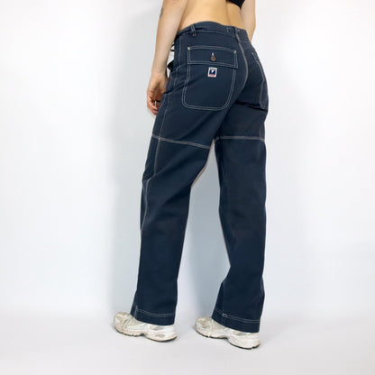 Vintage 80s 90s y2k KILLAH pants baggy hip pants blue Iow waist deadstock W29