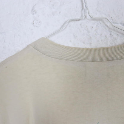 Vintage 80s 90s SKY&amp;HI Skater Shirt T-Shirt short sleeve heavy cotton beige print back XL