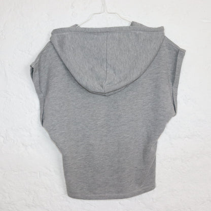 Vintage 80er 90er Y2k KILLAH Sweatshirt shirt kurzarm Pullover to be or not to be Kapuze grau XS