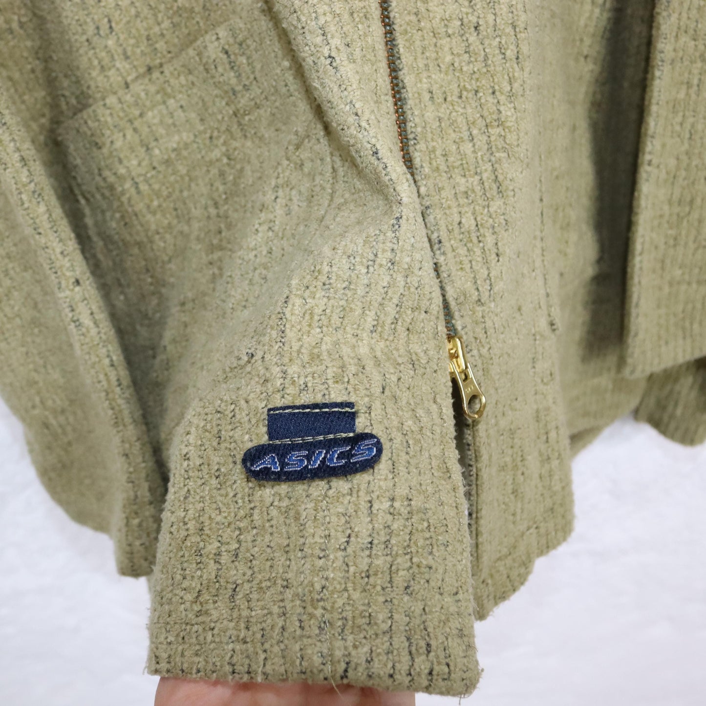 Vintage 80s 90s ASICS jacket thin with hood tracksuit jacket L