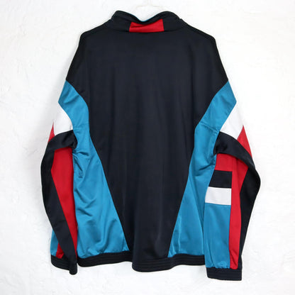 Vintage 80s 90s PUMA tracksuit jacket stand-up collar black blue red L