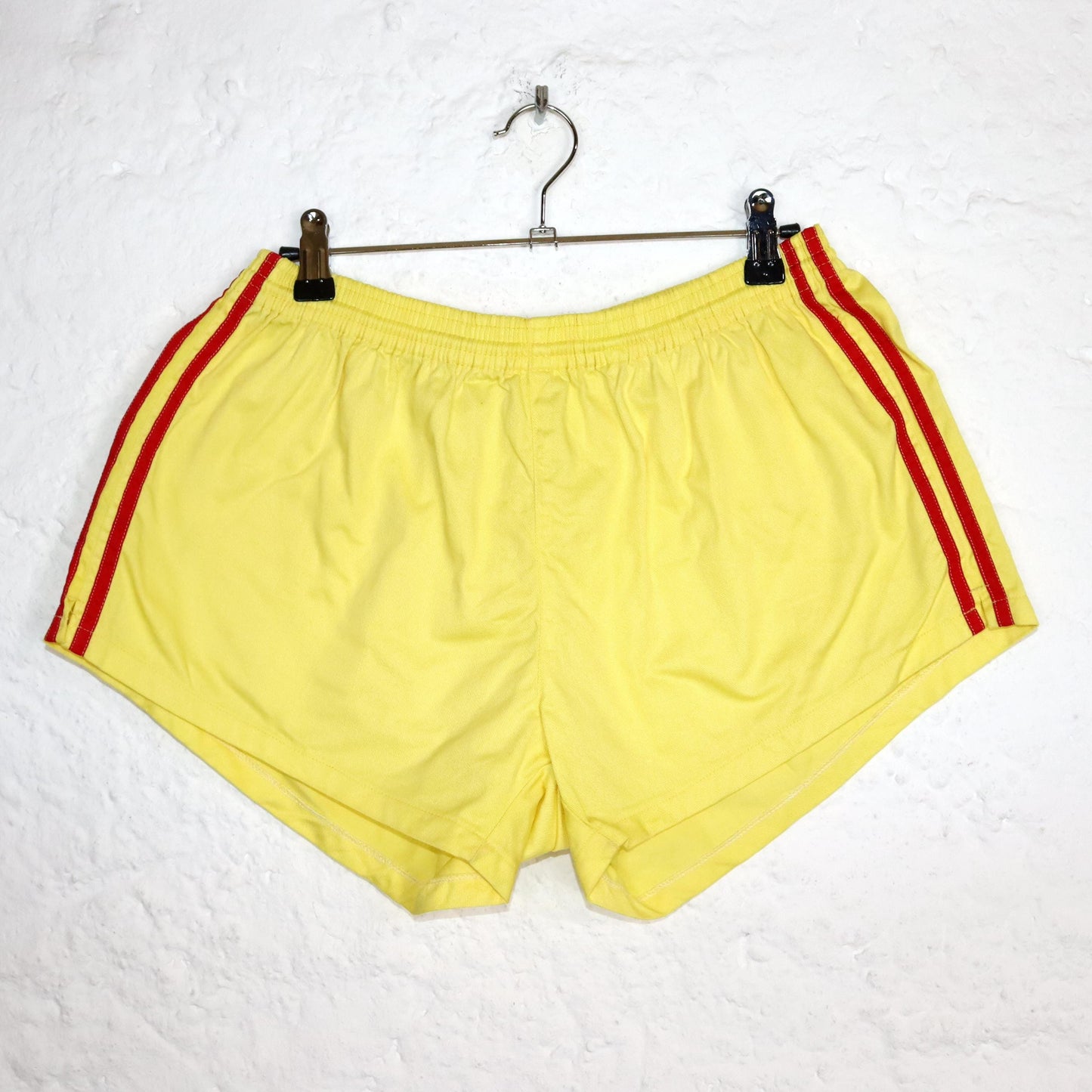 Vintage 80s 90s HERO running shorts yellow red cotton S/M