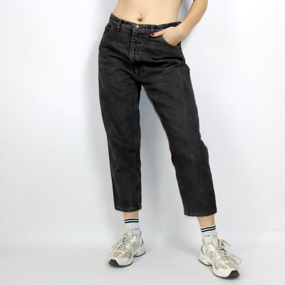 Vintage 80er 90er RIFLE Jeans grau doppellagig Winterjeans W36 L30