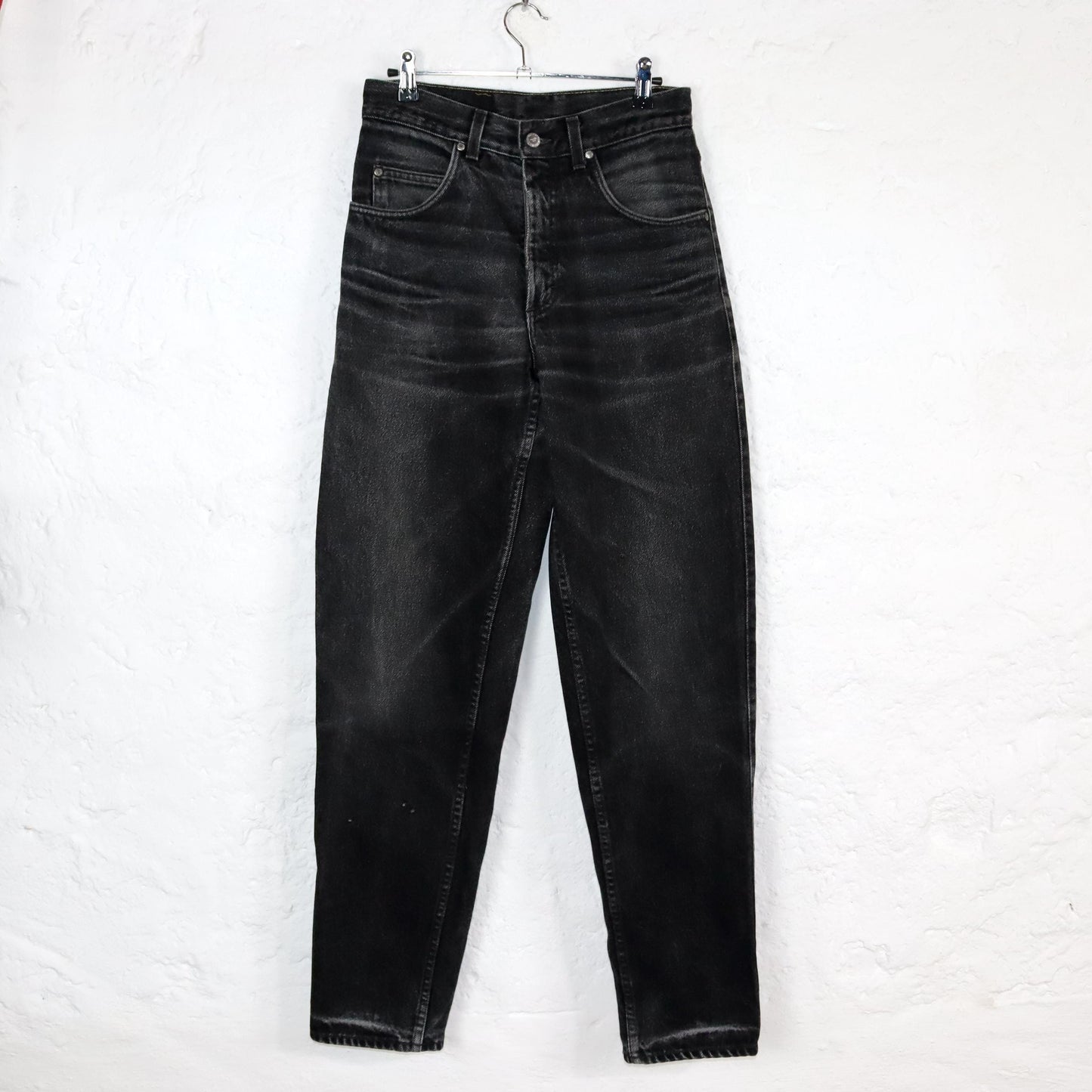 Vintage 80er 90er MUSTANG Jeans gerades Bein grau washed out highwaist W29 L32