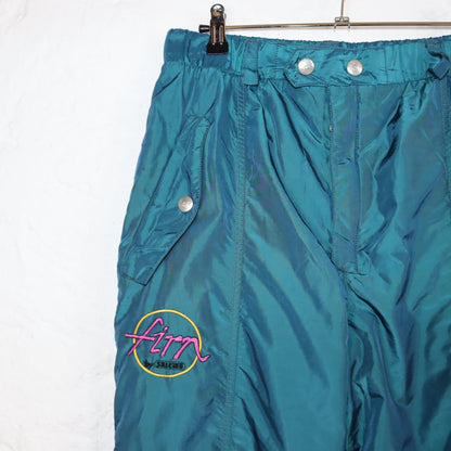 Vintage 80er 90er SALEWA Skihose Hose gefüttert highwaist metallic glänzend türkis M