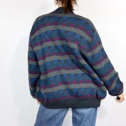 Vintage 80s 90s TED LAPIDUS wool jacket lightly lined alpaca wool patterned 50 L