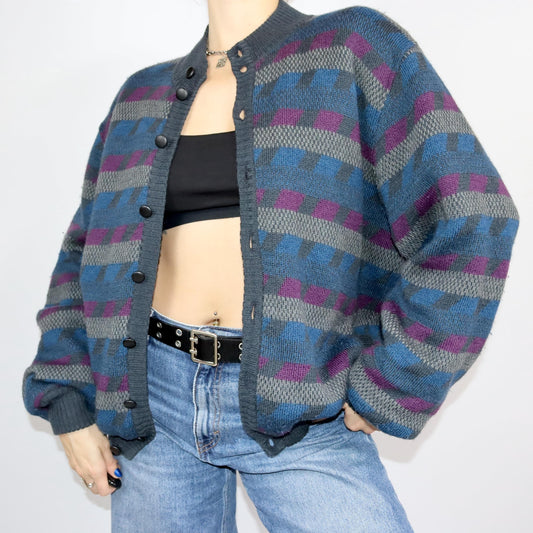 Vintage 80s 90s TED LAPIDUS wool jacket lightly lined alpaca wool patterned 50 L