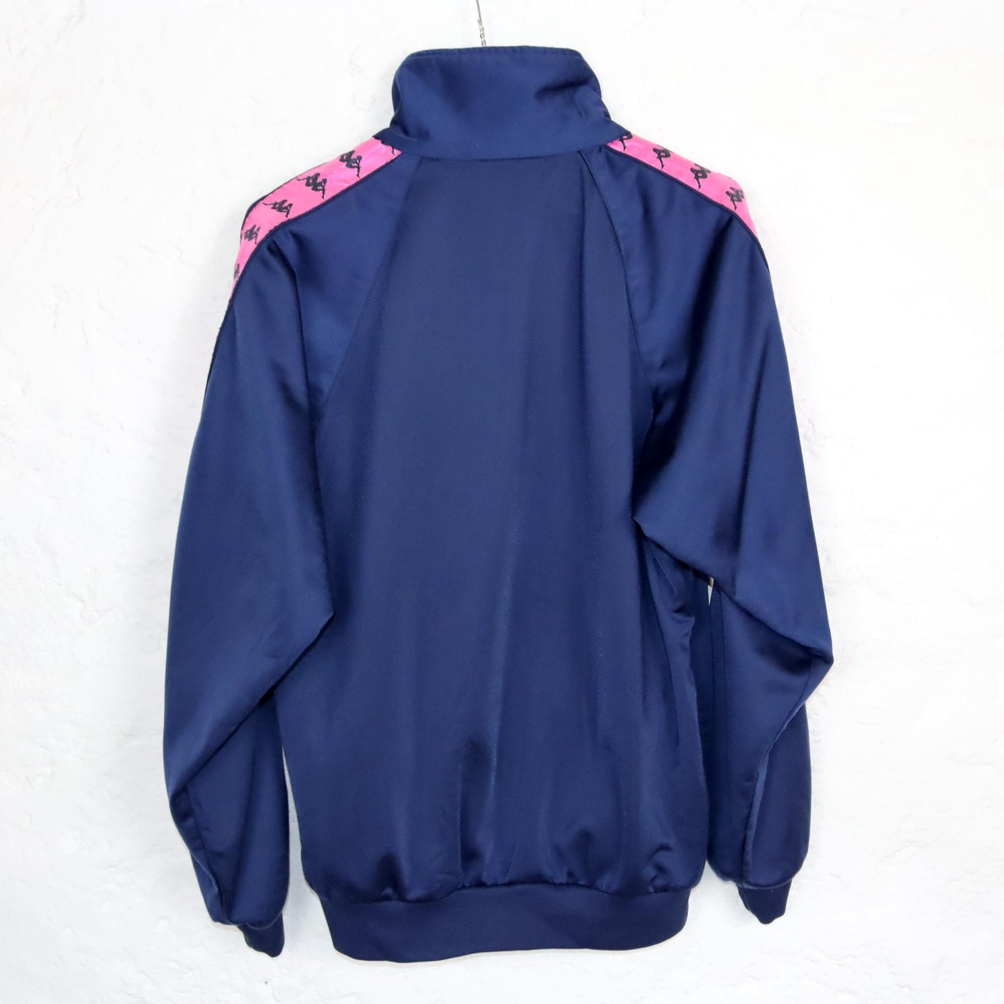 Vintage 80s 90s KAPPA tracksuit jacket stand-up collar dark blue pink S