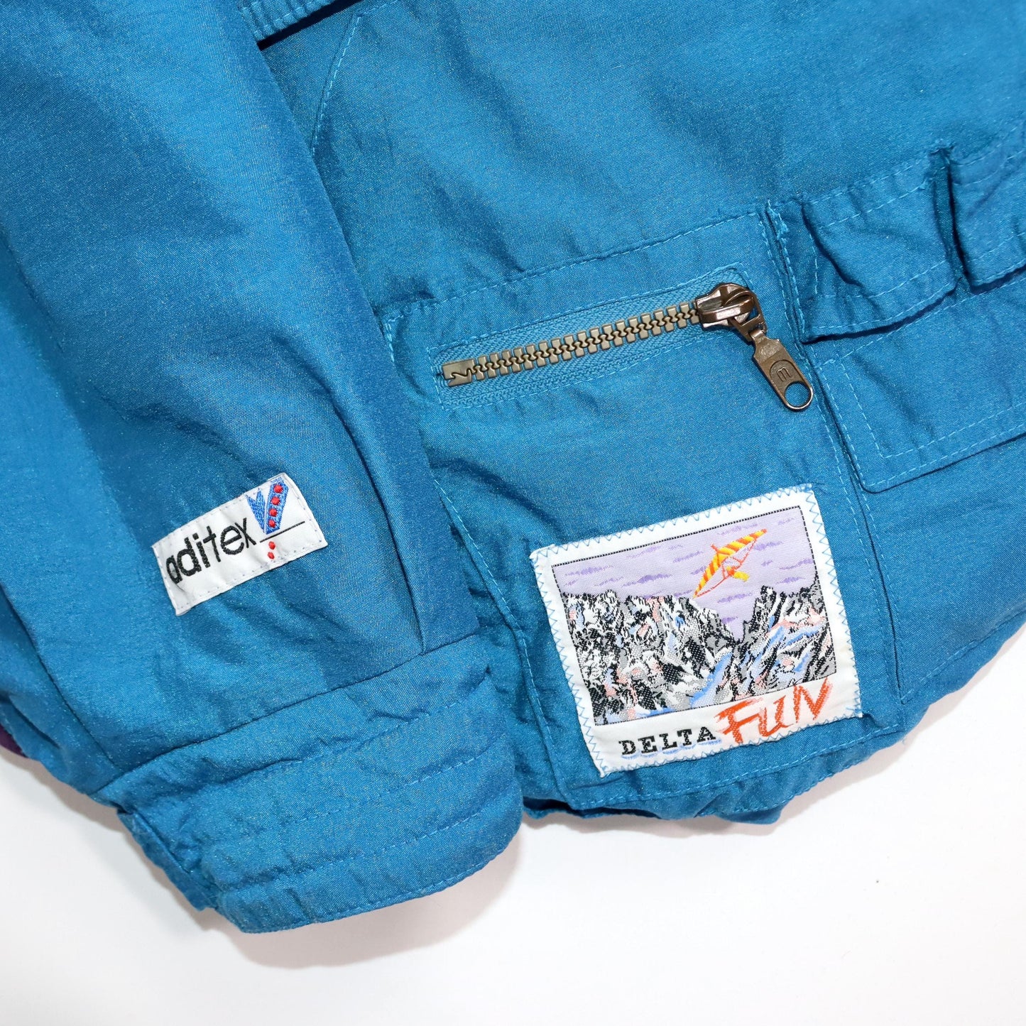 Vintage 80s 90s ADIDAS sailing jacket overcoat windbreaker vest hood Aditex blue 58 XXXL