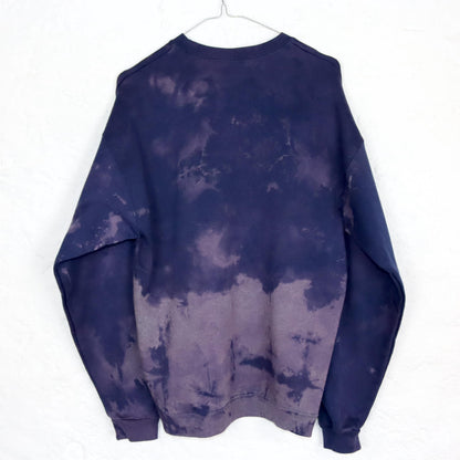 Vintage 80er 90er HANES Sweatshirt Pullover upcycled self-made Batik Lila M