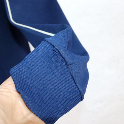 Vintage 80s 90s DIADORA tracksuit jacket stand-up collar dark blue tight M/L