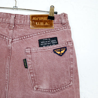 Vintage 80s 90s AVIREX jeans straight leg red W31
