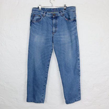 Vintage 80s 90s WAMPUM Jeans Pants Baggy double layer lined blue 50 L
