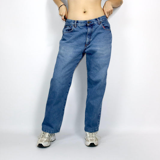 Vintage 80s 90s WAMPUM Jeans Pants Baggy double layer lined blue 50 L