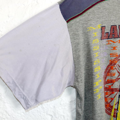Vintage 80s 90s MISSISSIPPI T-shirt short sleeve print lilac grey M