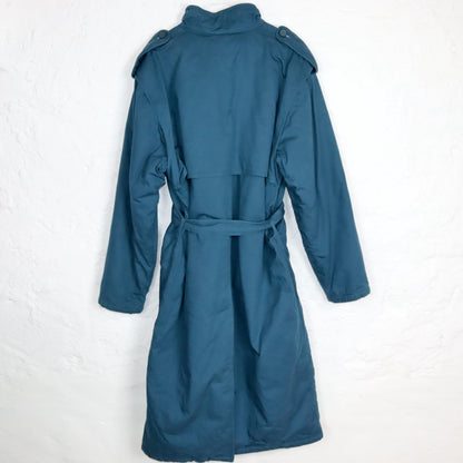 Vintage 80s 90s CIAO trench coat lined blue belt L