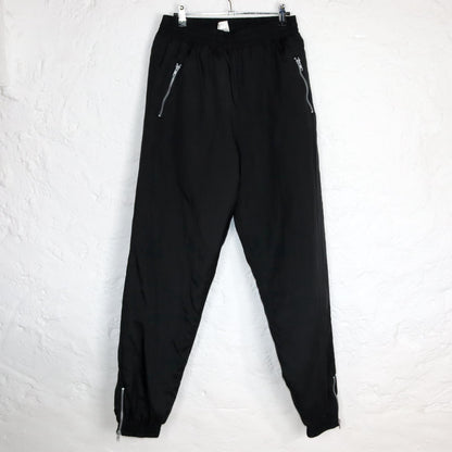 Vintage 80s 90s ski pants winter pants lined highwaist black shiny S