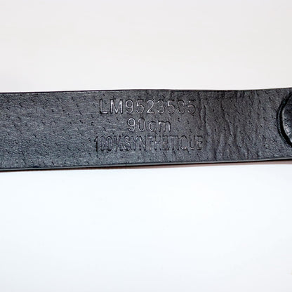 Vintage 80s 90s belt black narrow rivets stones silver blue Made in Italy 90 cm