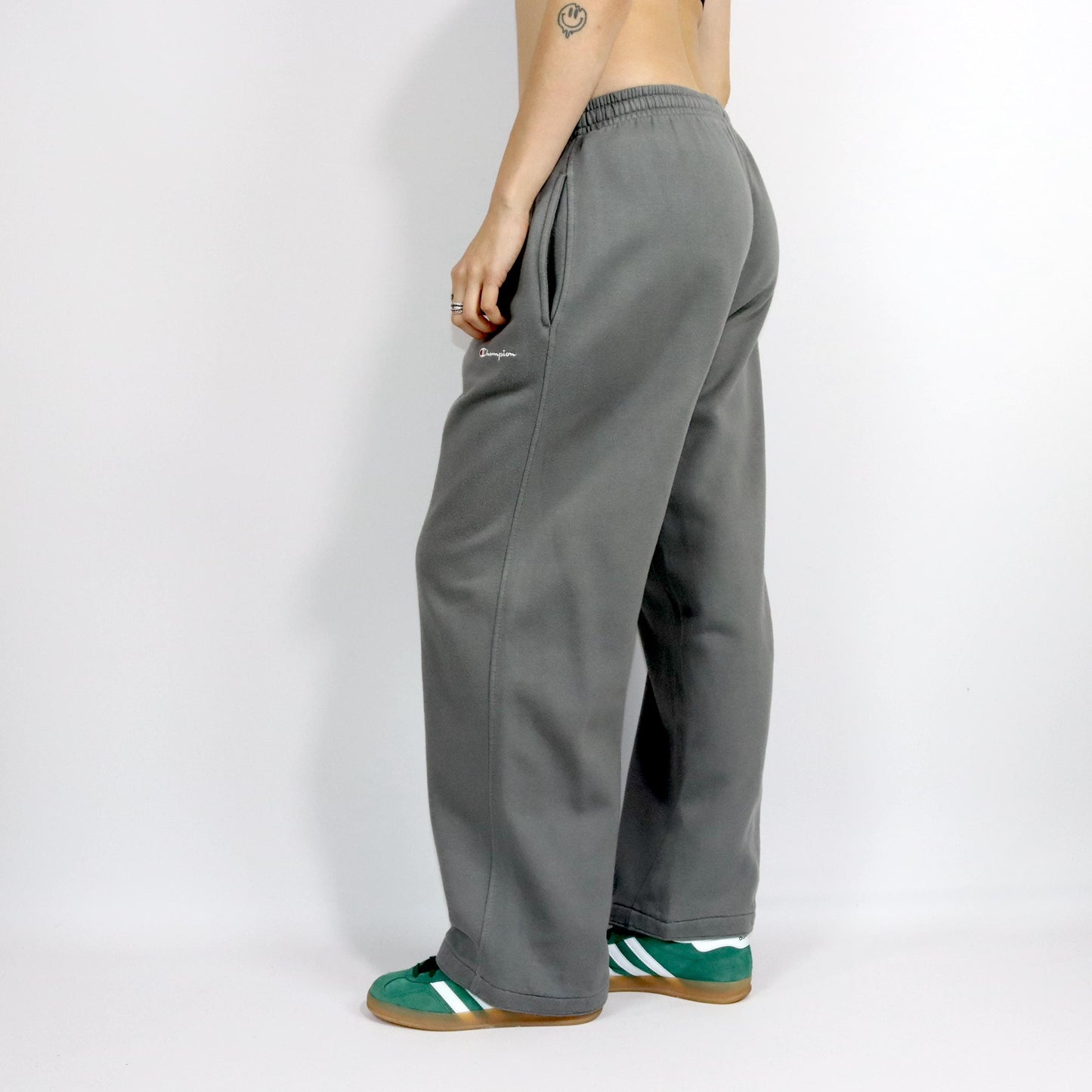 Vintage 80s 90s CHAMPION jogging pants tracksuit bottoms baggy wide leg grey XXL