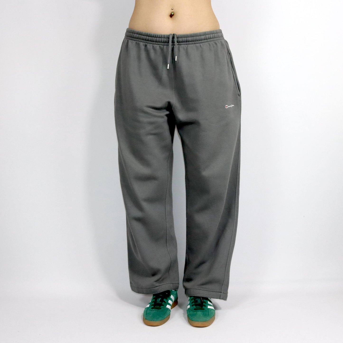 Vintage 80s 90s CHAMPION jogging pants tracksuit bottoms baggy wide leg grey XXL