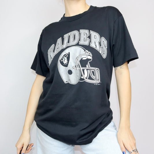 Vintage 80s 90s SCREEN STARS t-shirt short sleeve Raiders 1989 nfl single stitched XL
