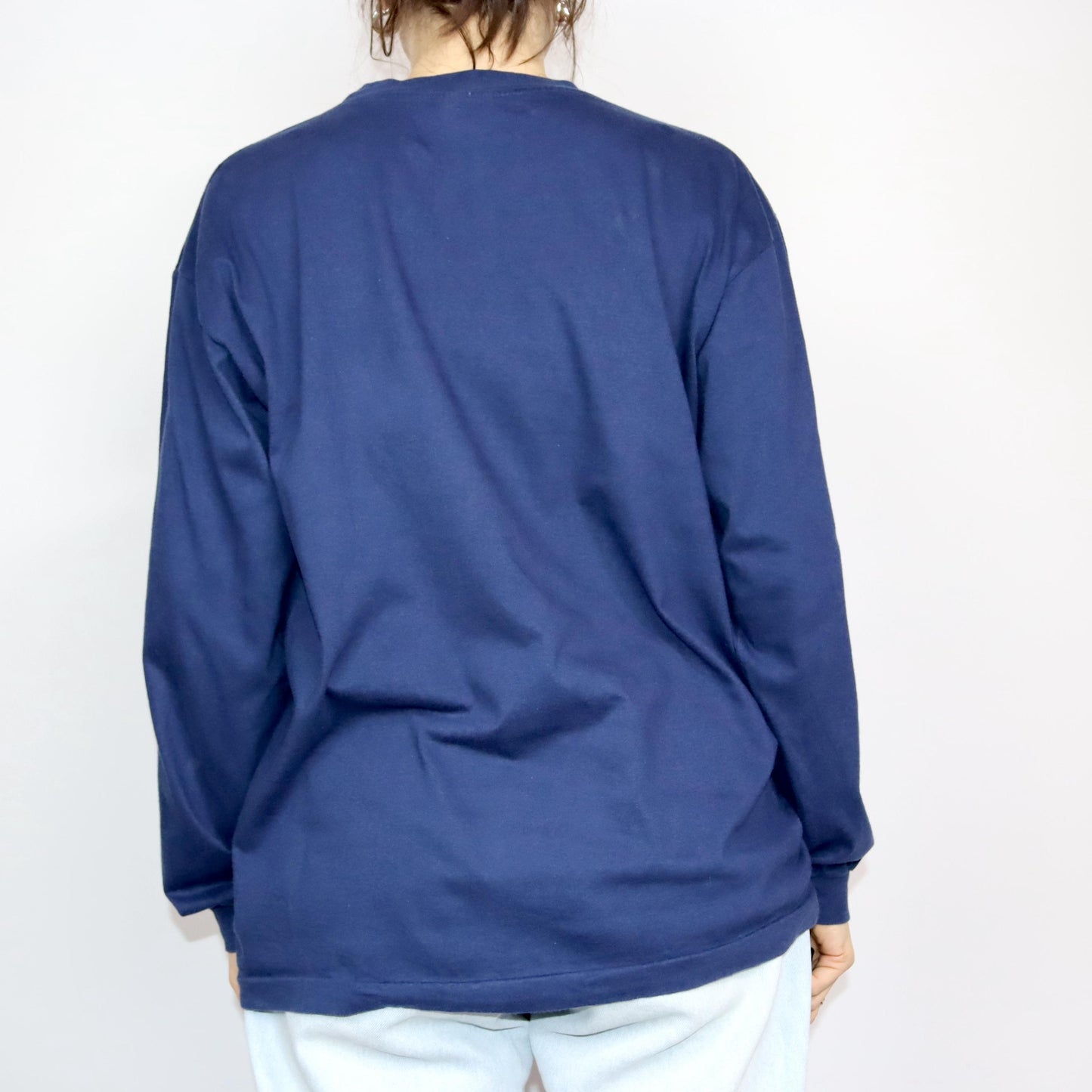 Vintage 80s 90s REEBOK longsleeve T-shirt long sleeve print Yankees dark blue XL