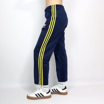 Vintage 80s 90s ADIDAS tracksuit bottoms dark blue yellow M/L