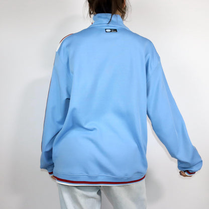 Vintage 90s 00s Y2k NIKE tracksuit jacket stand-up collar light blue red XL